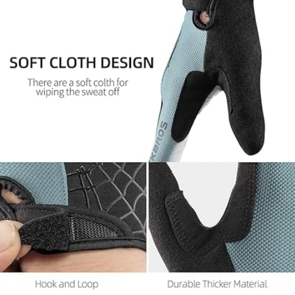 Cycling Gloves Mountain Bike Gloves Bicycle Gloves SBR Pad Anti-slip Gray New - Picture 6 of 7